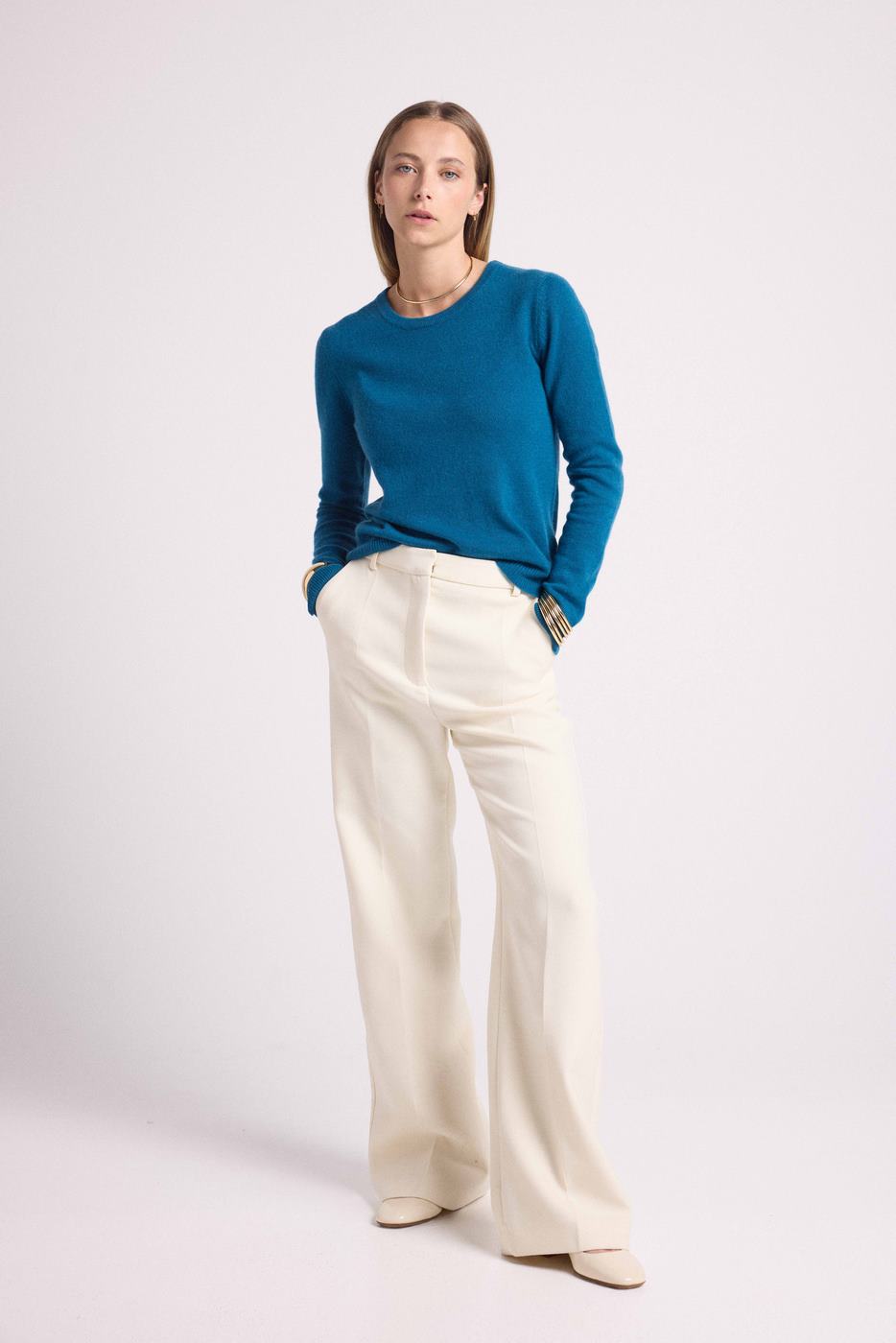 Maglione Girocollo Zara - Blu Peacock
