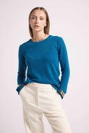 Pull Col Rond Zara - Bleu Peacock