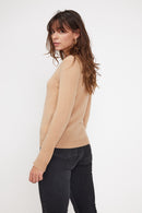 Zara Round Neck Sweater - Beige - 100% Cashmere Oeko-Tex - Woman