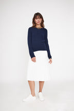 Zara Crew-Neck Jumper - Navy Blue
