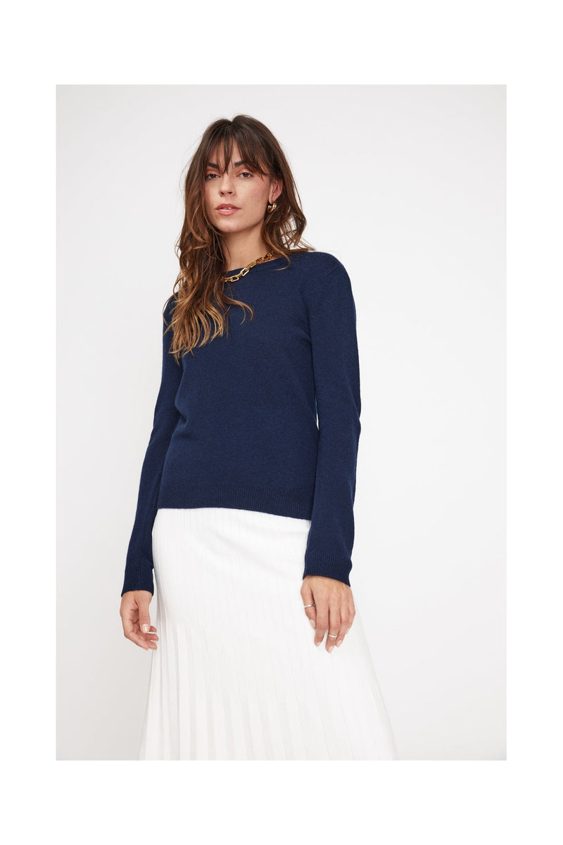 Pull Col Rond Zara - Bleu Marine - 100% Cachemire Oeko-Tex - Femme