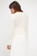 Pull Col Rond Zara - Blanc