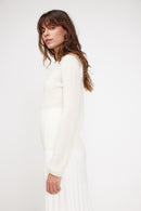 Pull Col Rond Zara - Blanc