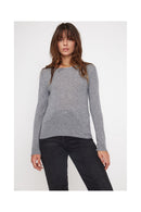 Zara Jersey Cuello Redondo - Gris Oscuro - 100% Cachemira Oeko-Tex - Mujer