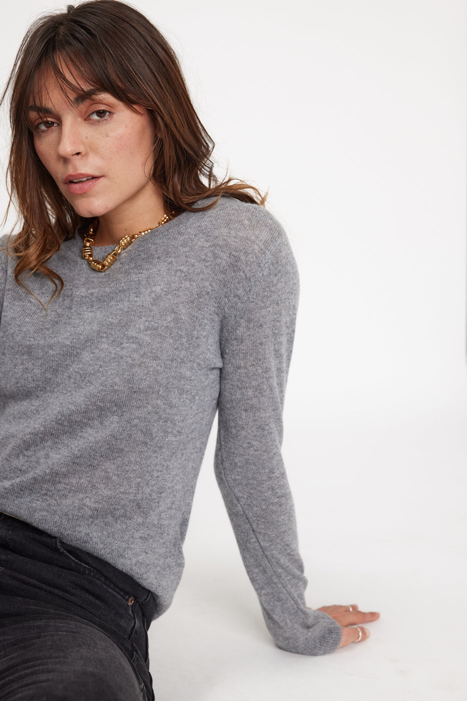Jersey de Cuello Redondo Zara - Gris Oscuro