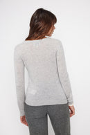 Pull Col Rond Zara - Gris Perle - 100% Cachemire Oeko-Tex - Femme