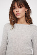 Pull Col Rond Zara - Gris Perle - 100% Cachemire Oeko-Tex - Femme