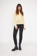 Zara Round Neck Sweater - Yellow - 100% Cashmere Oeko-Tex - Woman