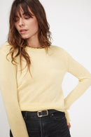 Zara Round Neck Sweater - Yellow - 100% Cashmere Oeko-Tex - Woman