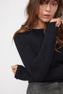 Pull Col Rond Zara - Noir - 100% Cachemire Oeko-Tex - Femme