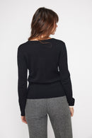 Pull Col Rond Zara - Noir - 100% Cachemire Oeko-Tex - Femme