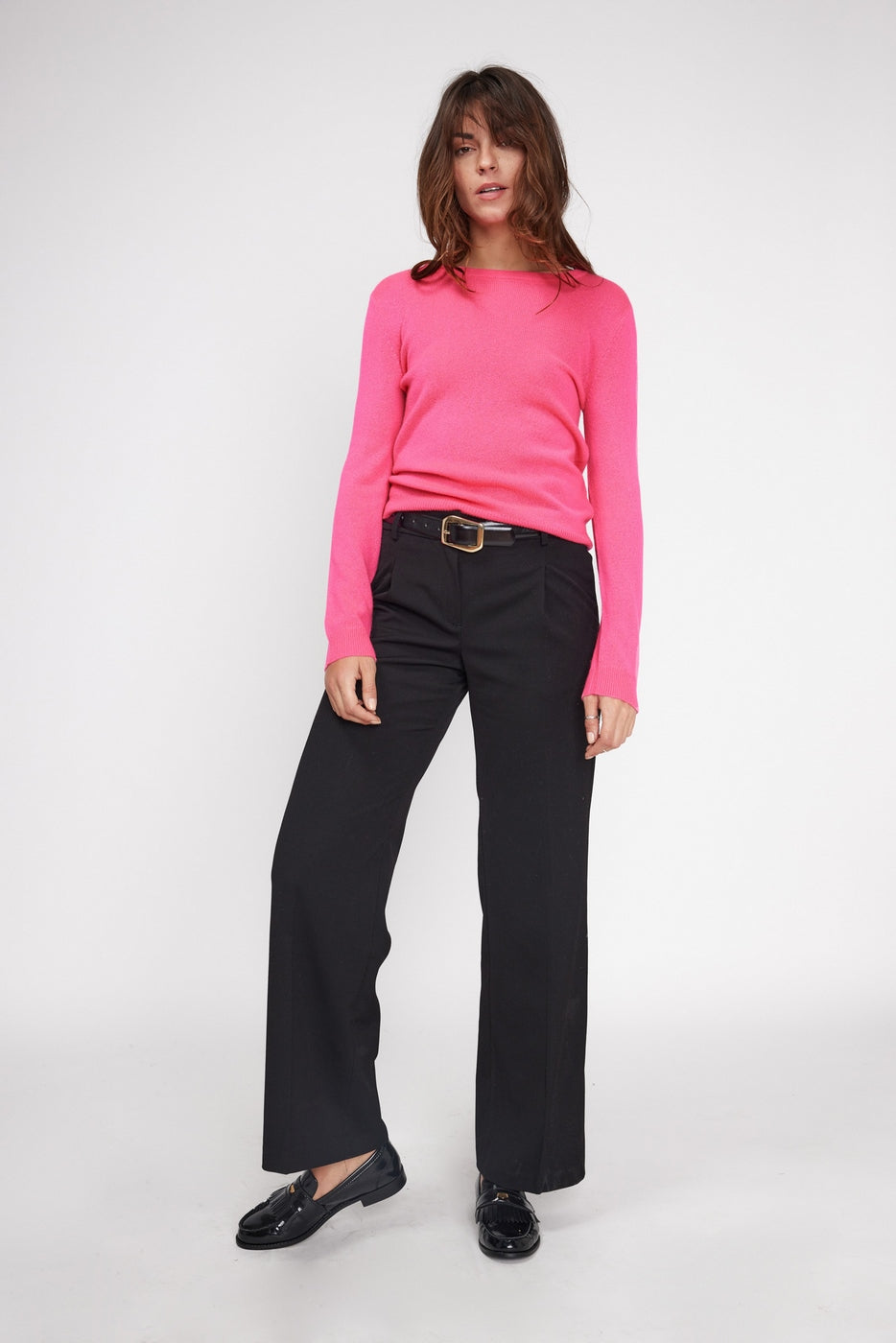 Pull Col Rond Zara - Rose Fluo