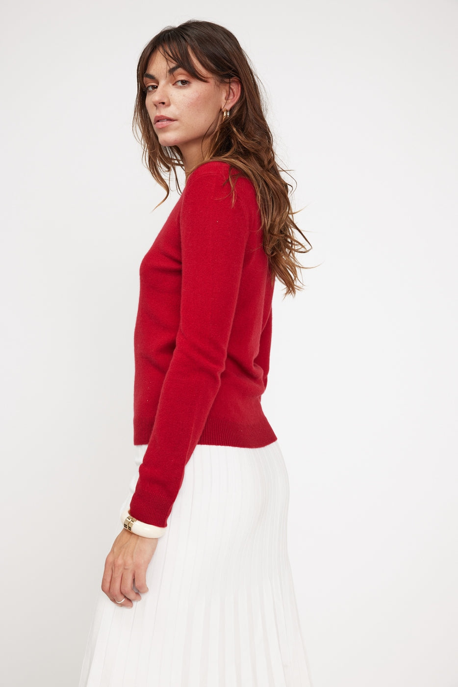 Jersey de Cuello Redondo Zara - Rojo Burdeos