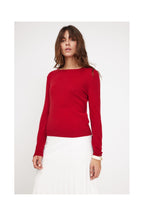 Jersey de Cuello Redondo Zara - Rojo Burdeos