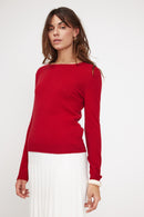 Pull Col Rond Zara - Rouge - 100% Cachemire Oeko-Tex - Femme