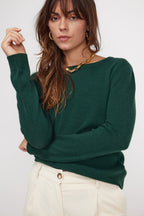 Zara Round Neck Jumper - Bottle Green