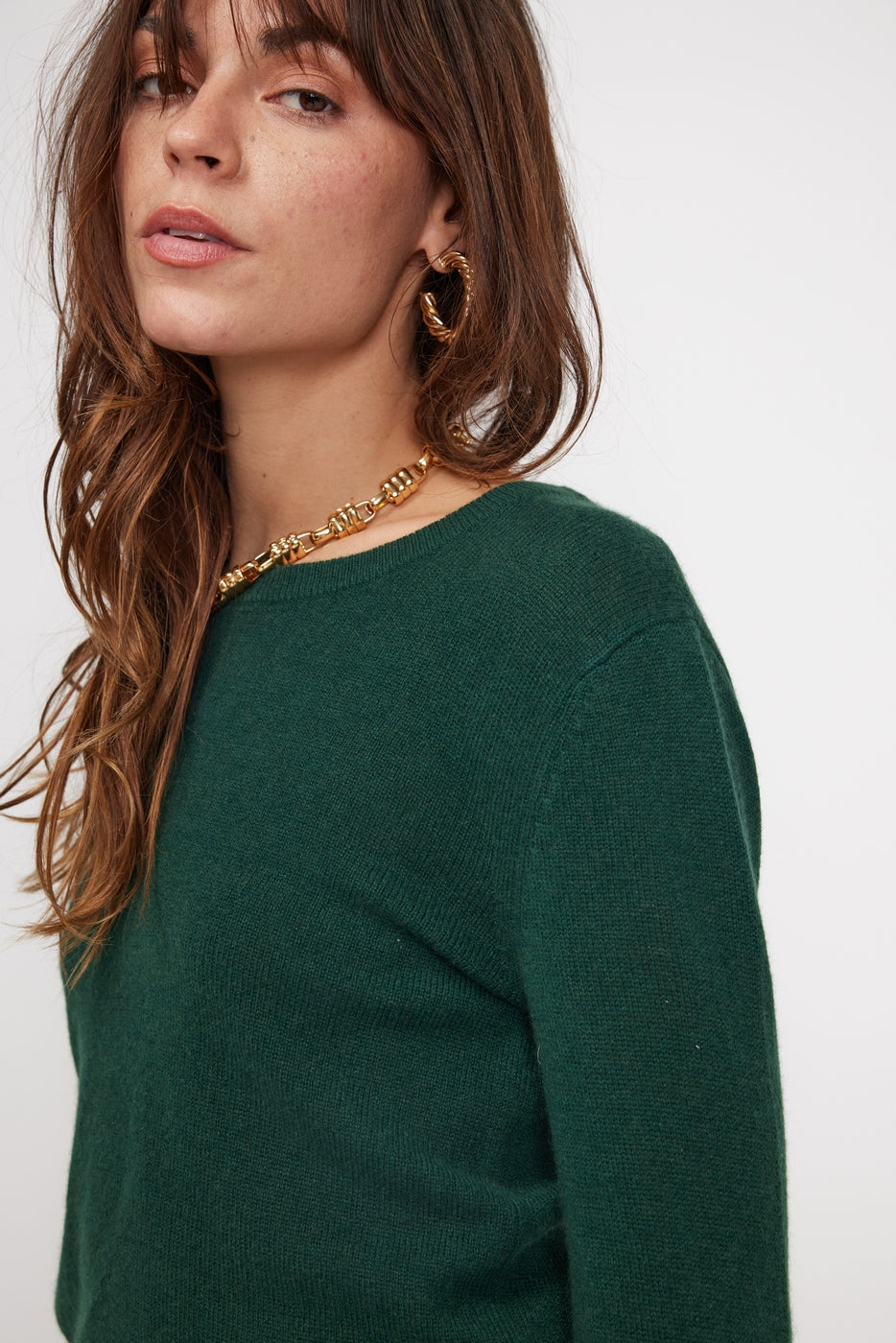Zara Round Neck Jumper - Bottle Green