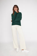 Pull Col Rond Zara - Vert Bouteille