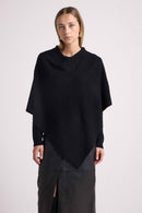 Cape Poncho Zarina - Noir - 100% Cachemire Oeko-Tex - Femme