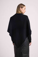 Cape Poncho Zarina - Noir - 100% Cachemire Oeko-Tex - Femme