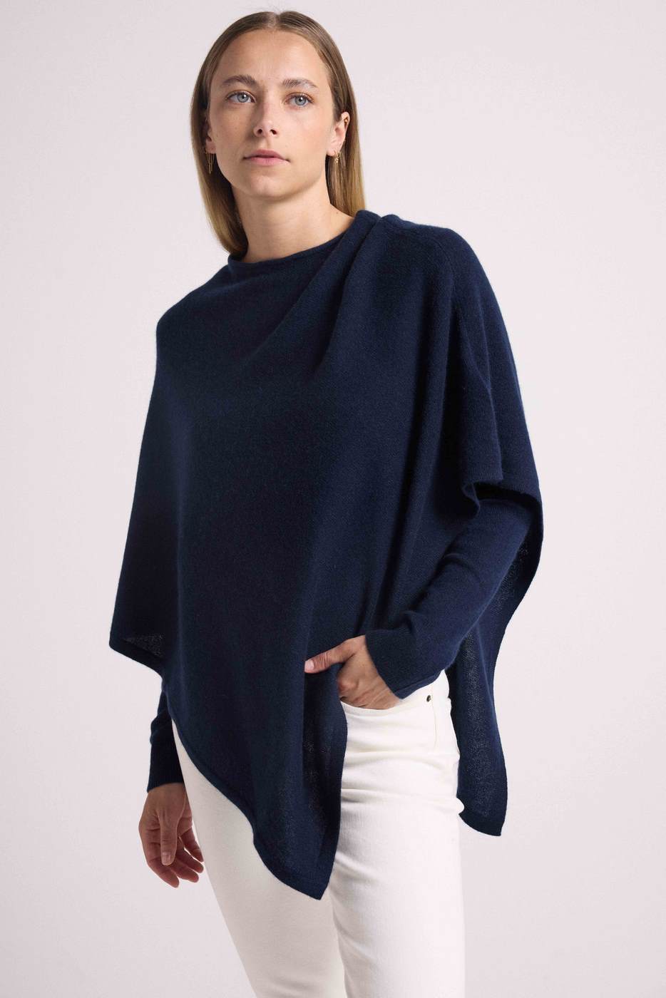 Zarina Poncho Cape - Navy Blue