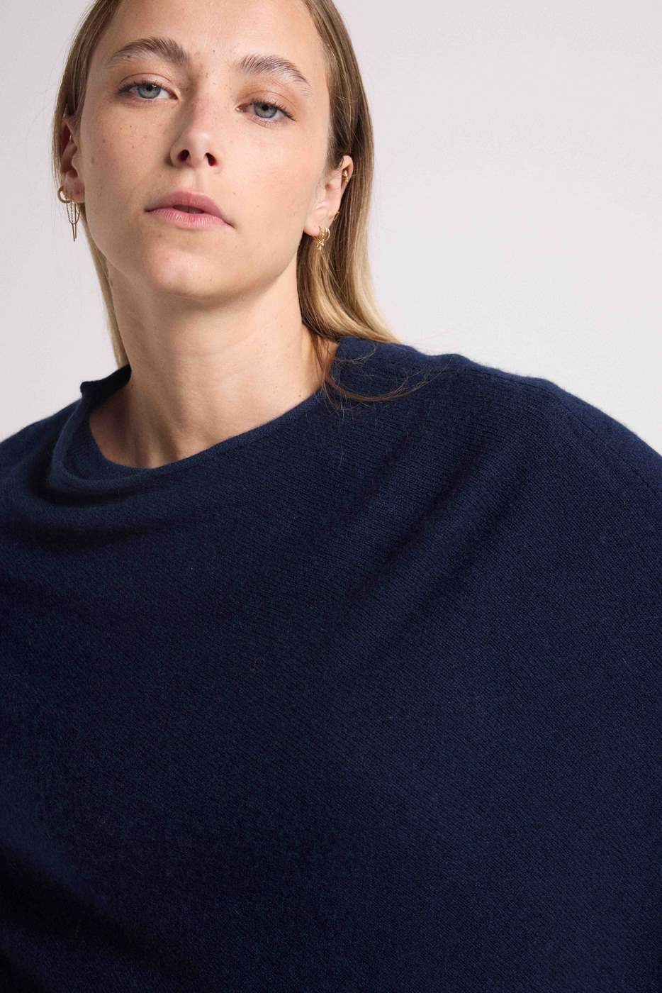 Zarina Poncho Cape - Navy Blue