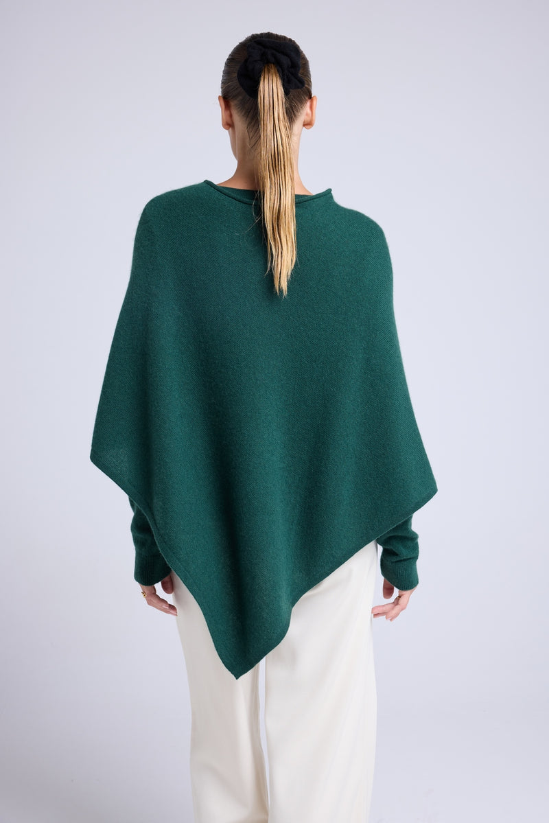 Cape Poncho Zarina - Vert Bouteille