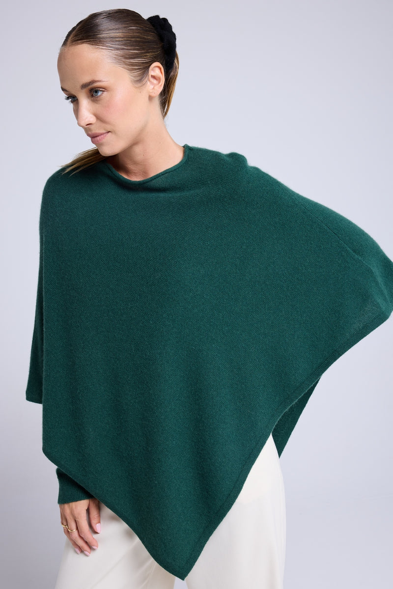Cape Poncho Zarina - Vert Bouteille