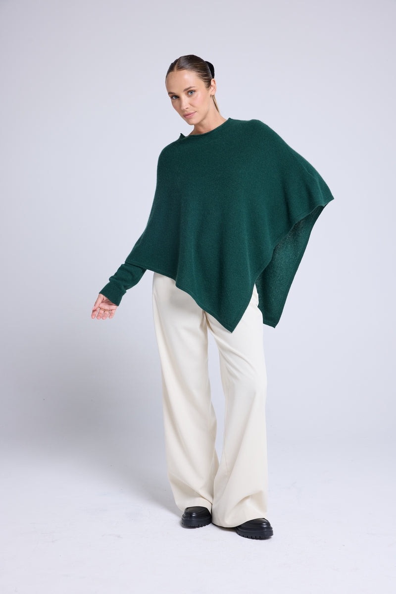 Cape Poncho Zarina - Vert Bouteille