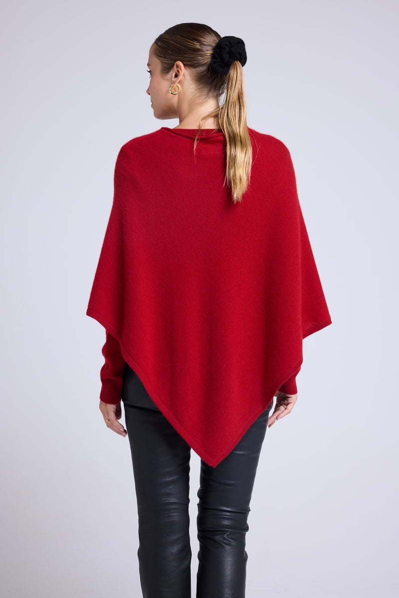 Cape Poncho Zarina - Rouge Bordeau