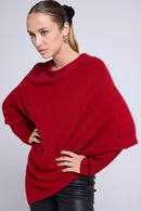 Cape Poncho Zarina - Rouge Bordeau