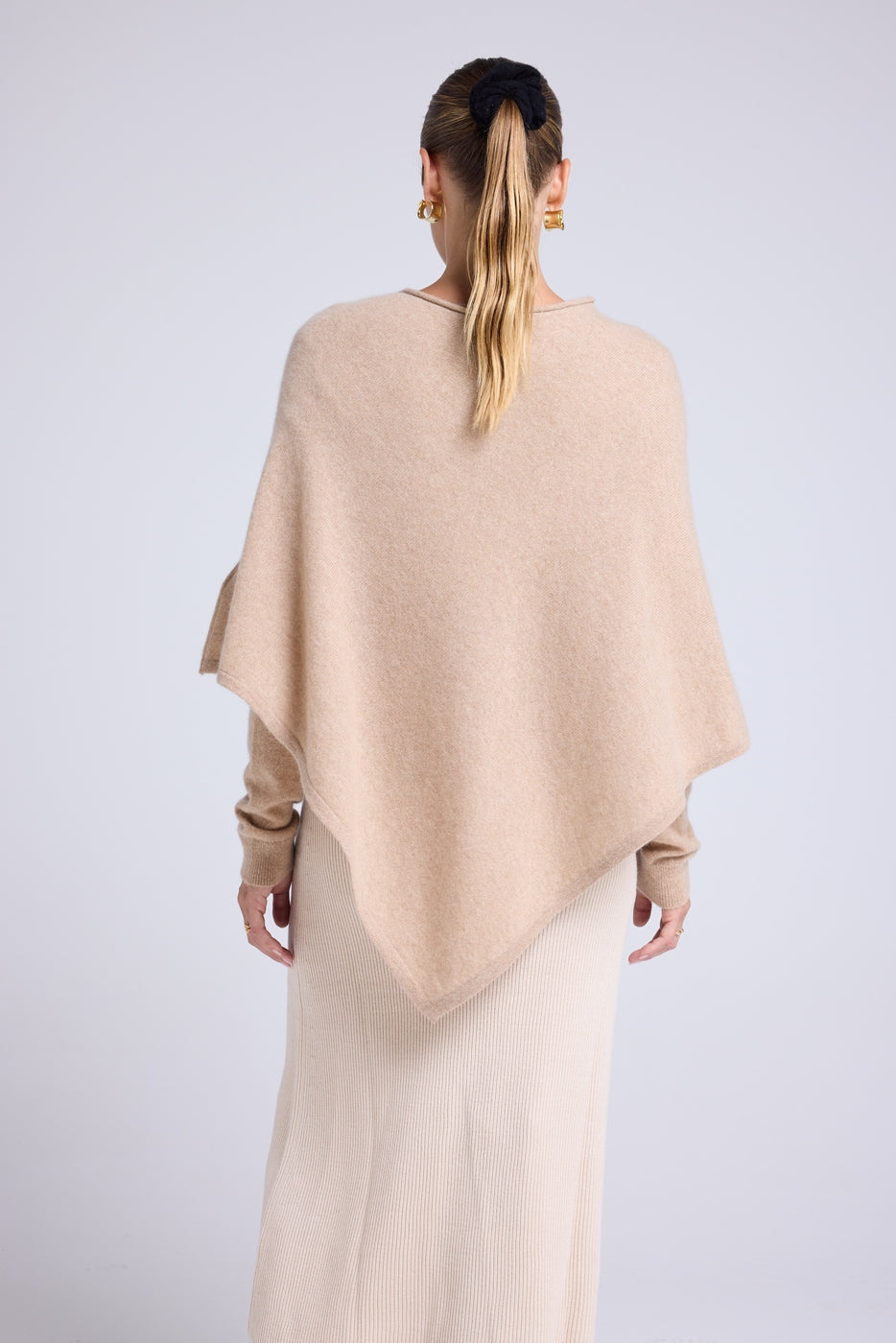 Zarina Poncho Cape - Cream Beige