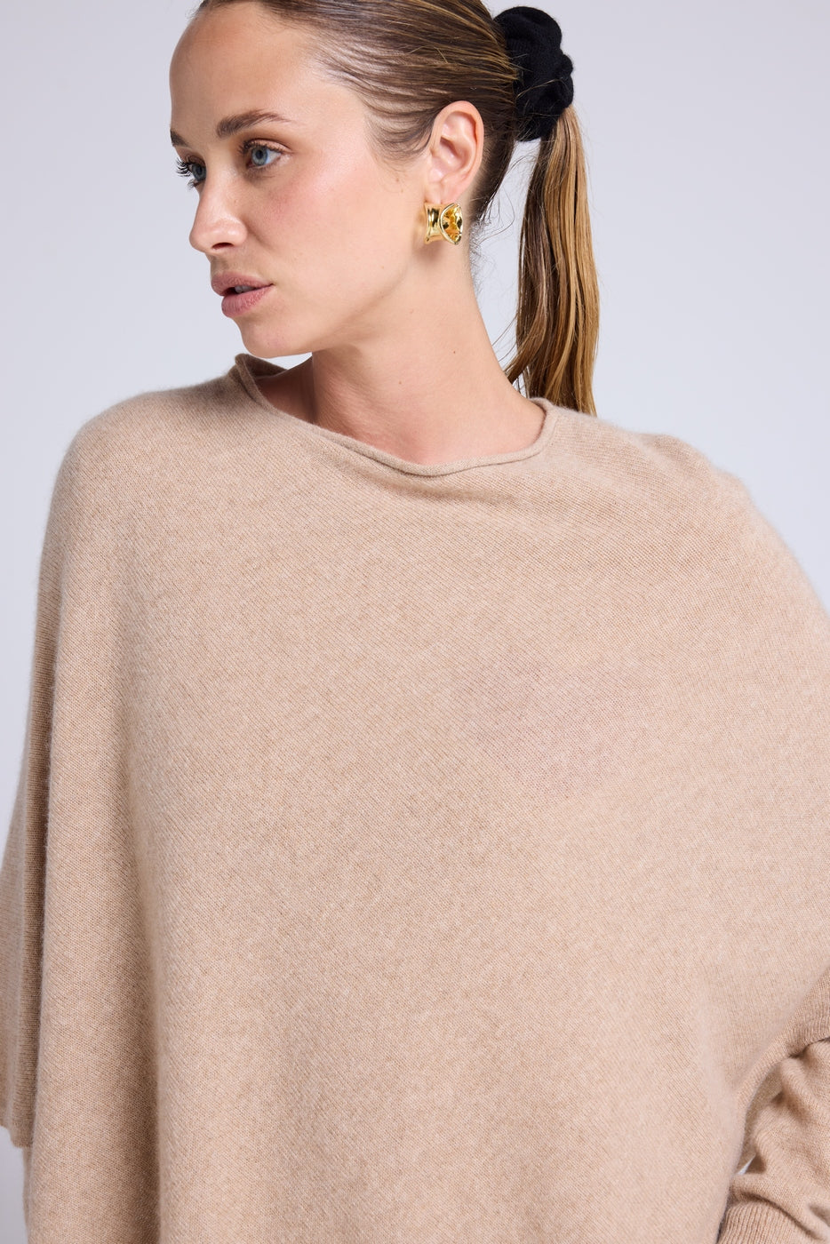 Zarina Poncho Cape - Cream Beige