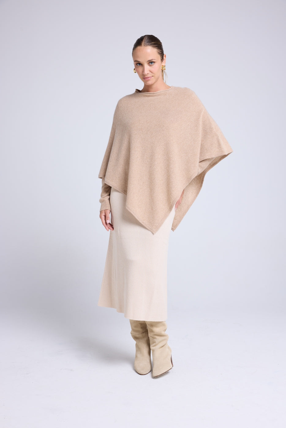 Cappa Poncho Zarina - Beige Crema
