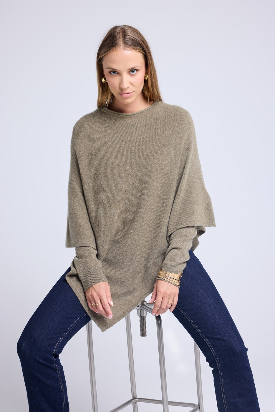 Capa Poncho Zarina - Verde Khaki