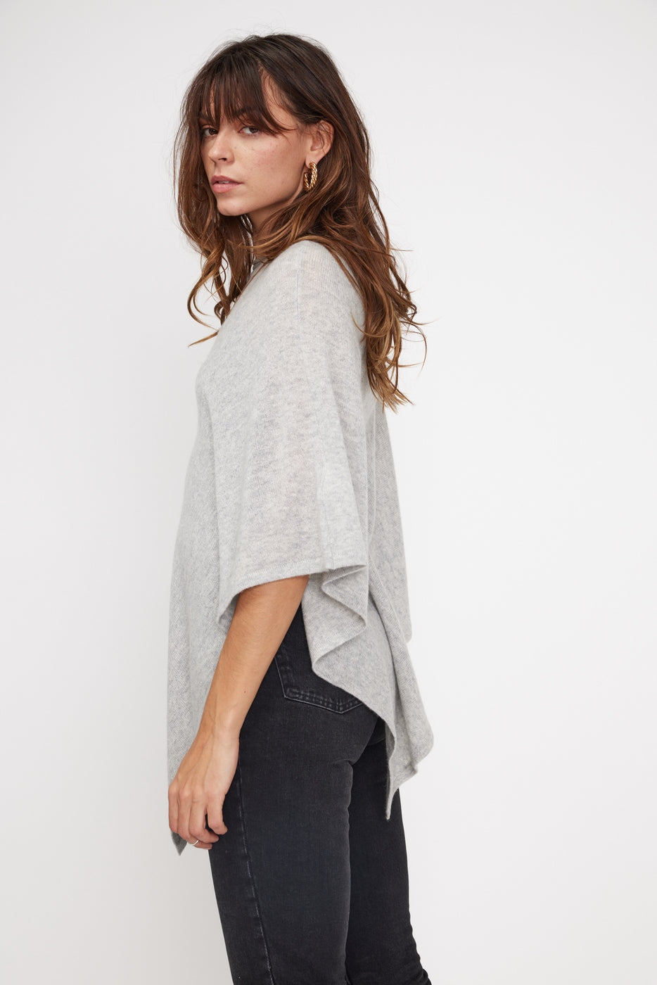 Cappa Poncho Zarina - Grigio Chiaro