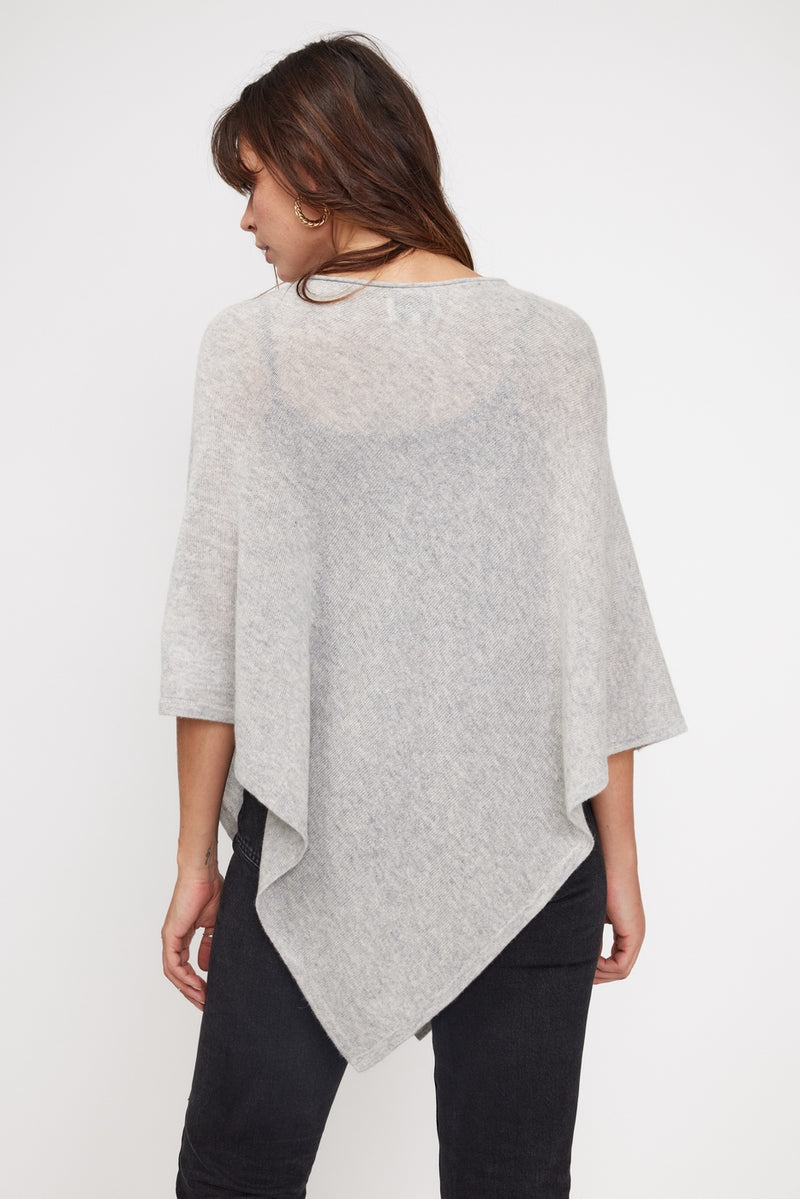 Cape Poncho Zarina - Gris Perle - 100% Cachemire Oeko-Tex - Femme