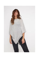 Cape Poncho Zarina - Gris Perle - 100% Cachemire Oeko-Tex - Femme