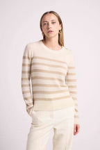 Pull Mariniere Zarol - Blanc Doré - Femme