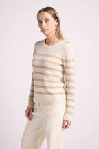Pull Mariniere Zarol - Blanc Doré - Femme