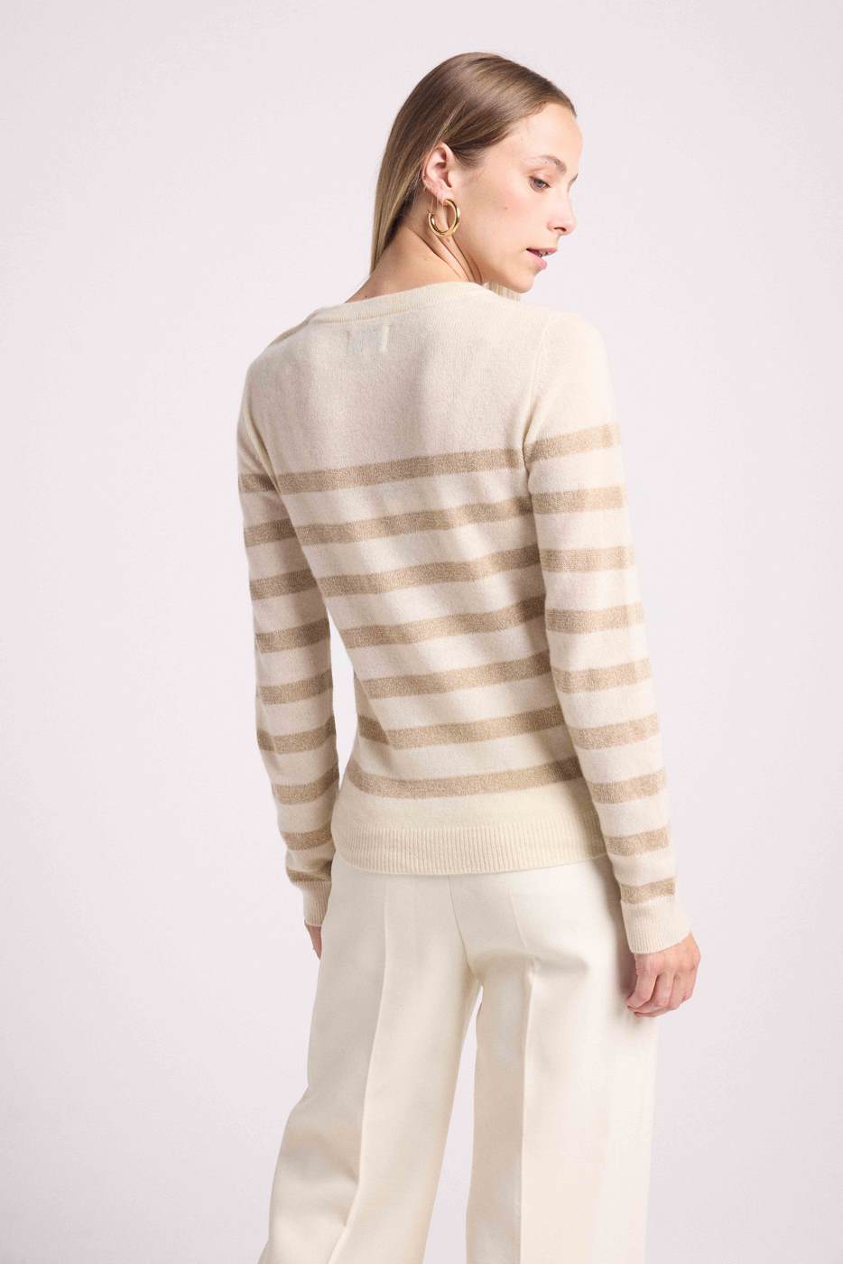 Pull Mariniere Zarol - Blanc Doré - Femme