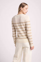 Pull Mariniere Zarol - Blanc Doré - Femme