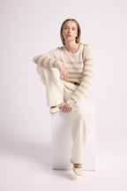Pull Mariniere Zarol - Blanc Doré - Femme