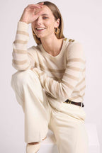 Pull Mariniere Zarol - Blanc Doré - Femme