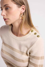 Pull Mariniere Zarol - Blanc Doré - Femme