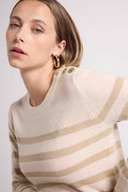 Pull Mariniere Zarol - Blanc Doré - Femme