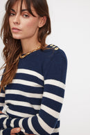 Pull Mariniere Zarol - Bleu Marine Blanc