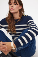 Pull Mariniere Zarol - Bleu Marine Blanc