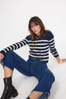 Pull Mariniere Zarol - Bleu Marine Blanc