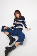 Pull Mariniere Zarol - Bleu Marine Blanc